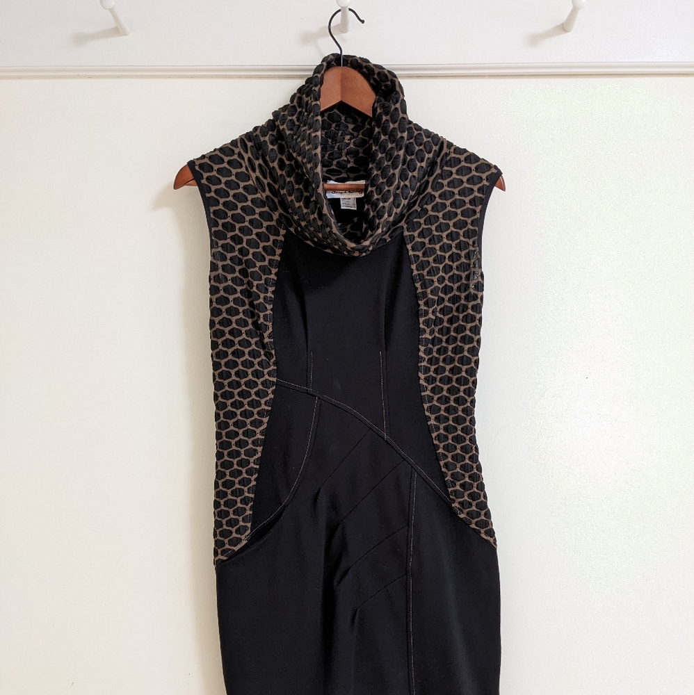Black and Brown Sheath Dress
